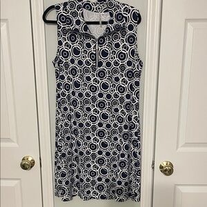 Lulu-B Navy and White Circle Pattern Dress